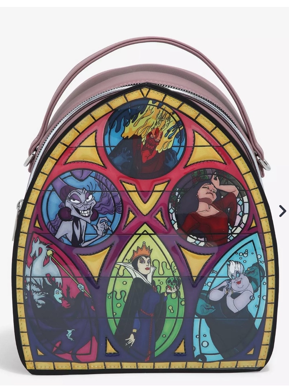 Disney Villains Stained-Glass Dome Backpack - Pink